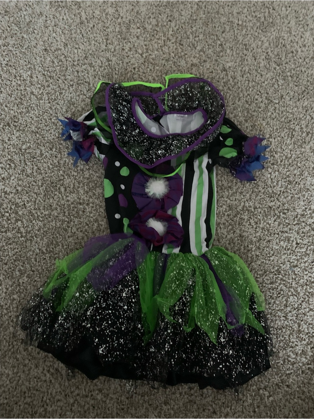 Spirit Green, Purple & Black Glitter Witch Costume Dress size small